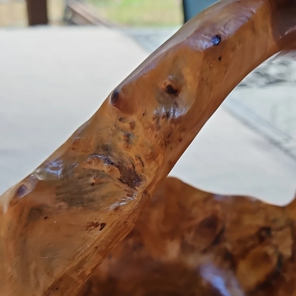 Stunning Handcrafted Burl Wood Basket